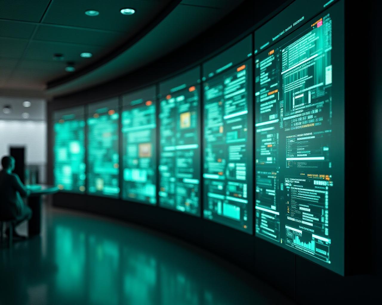 Modern logistics command center with digital displays